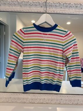 Mini Boden NWOT Striped Rainbow 🌈 Long-Sleeve Top Shirt Cotton